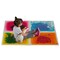 Sensory Liquid Gel Floor Square Tiles, 19.5 x 19.5 Inch Red Orange White Green Pink Purple Yellow Blue Kids Floor Mat, 4 Pack